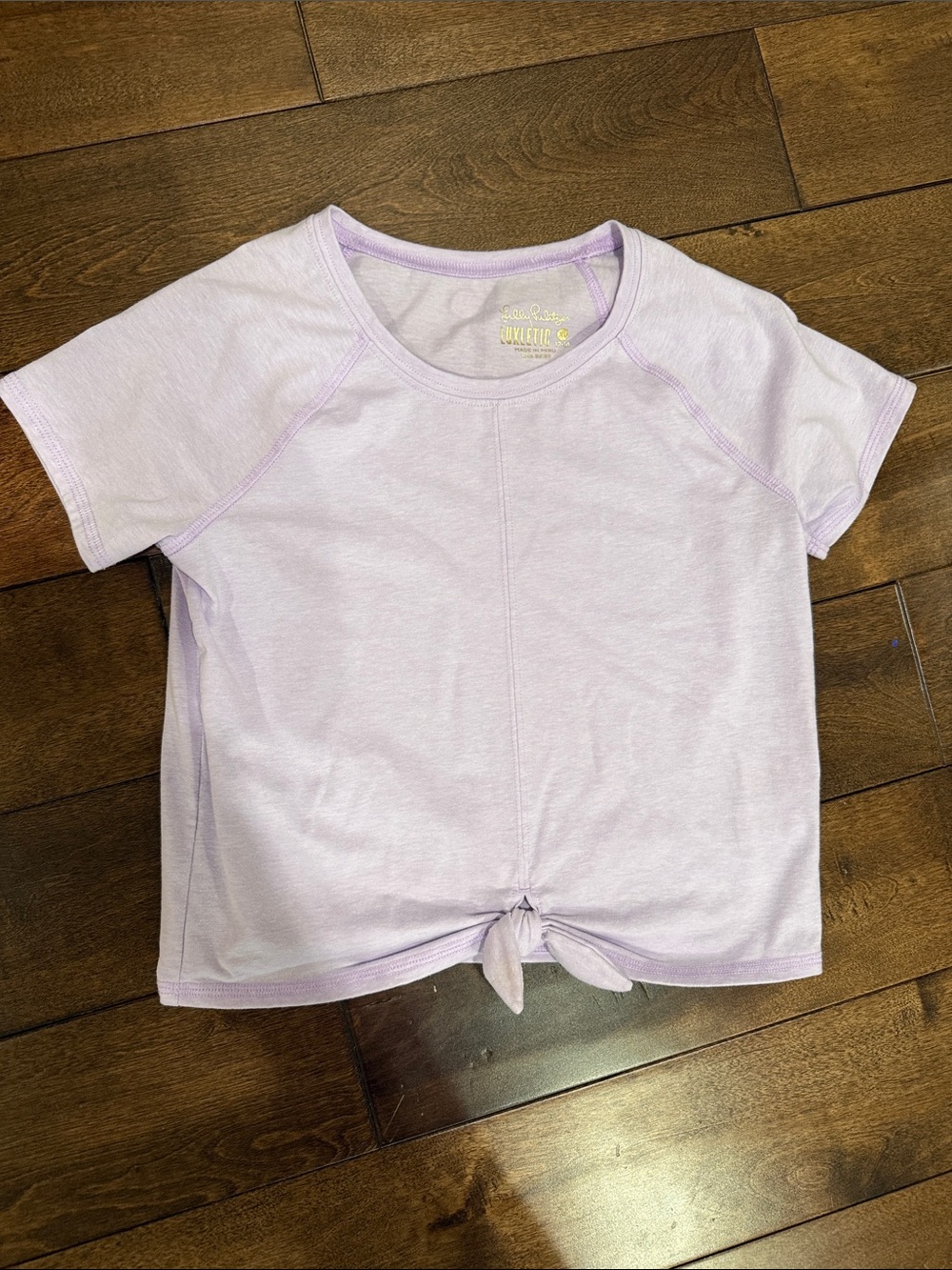 Lilly Pulitzer Girls' Lavender Tie-Front Short Sleeve Top size 12/14